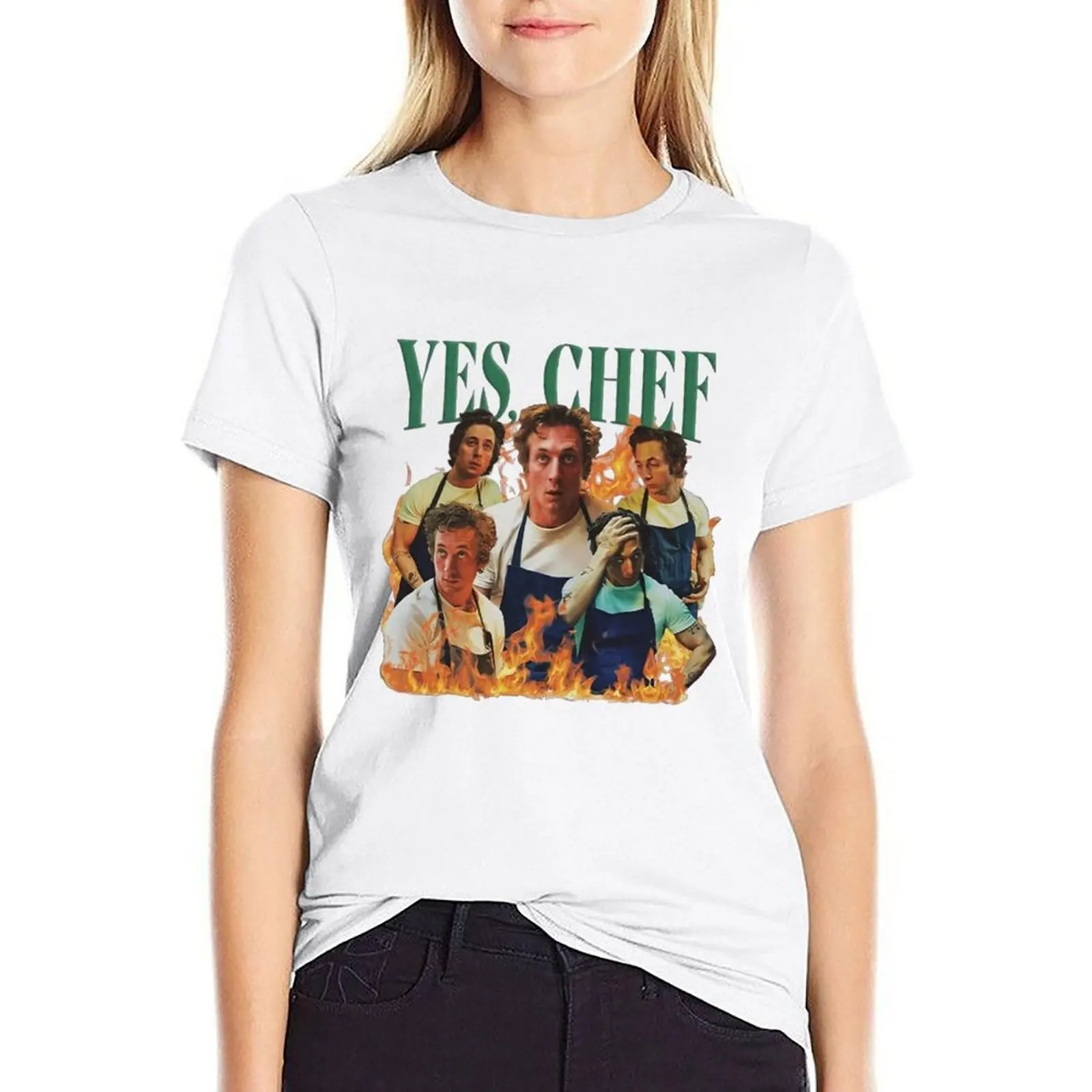 

yes bear jeremy allen T-shirt Blouse animal print shirt for girls summer top Womens graphic t shirts