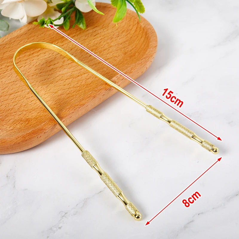 

1PC Stainless Steel Tongue Scraper Metal Tongue Fresh Breath Cleaning Coated Toothbrush Oral Hygiene