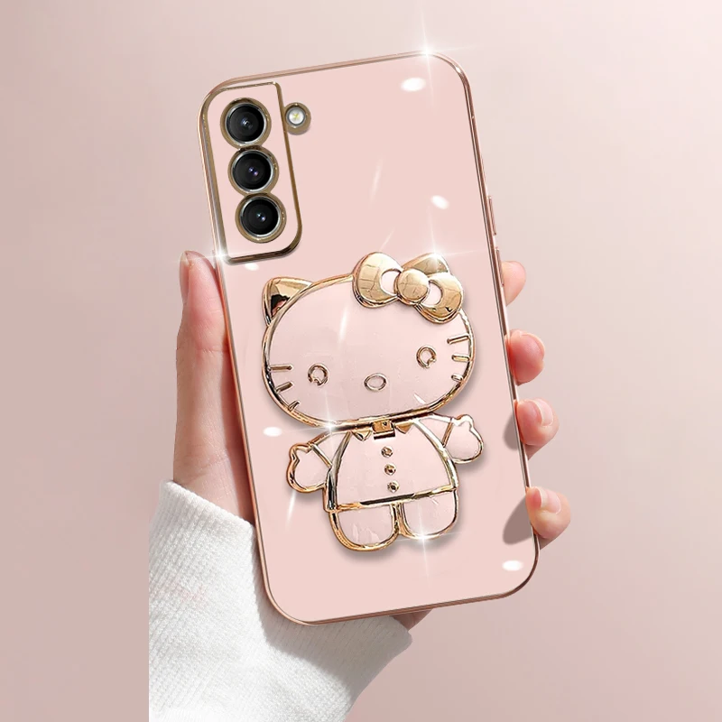 thumbnail image 1 of Funda de Hello Kitty chapada para Samsung Galaxy, A73, A72, A71, A70, A04, A04E, A54, A53, A52, A51, A50, A30, A12, A13, A14, A20S, A21S, 4G, 5G, 1 of 5