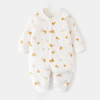 AYNIGIELL Tuta invernale spessa e calda per neonato, abbigliamento in cotone caldo neonato morbido e di alta qualità 0-18 mesi Pigiama carino per bambini