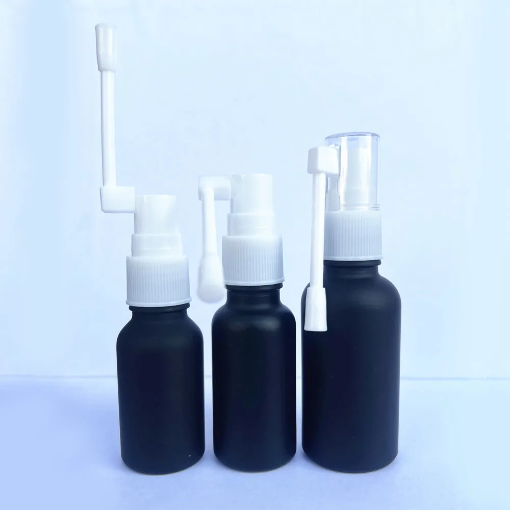5X 10X Frosted Black Throat Nose Spray Glass Bottles Sprayer Atomozer 5ML to 30ML 360 degree rotation Portable Refillable Travel