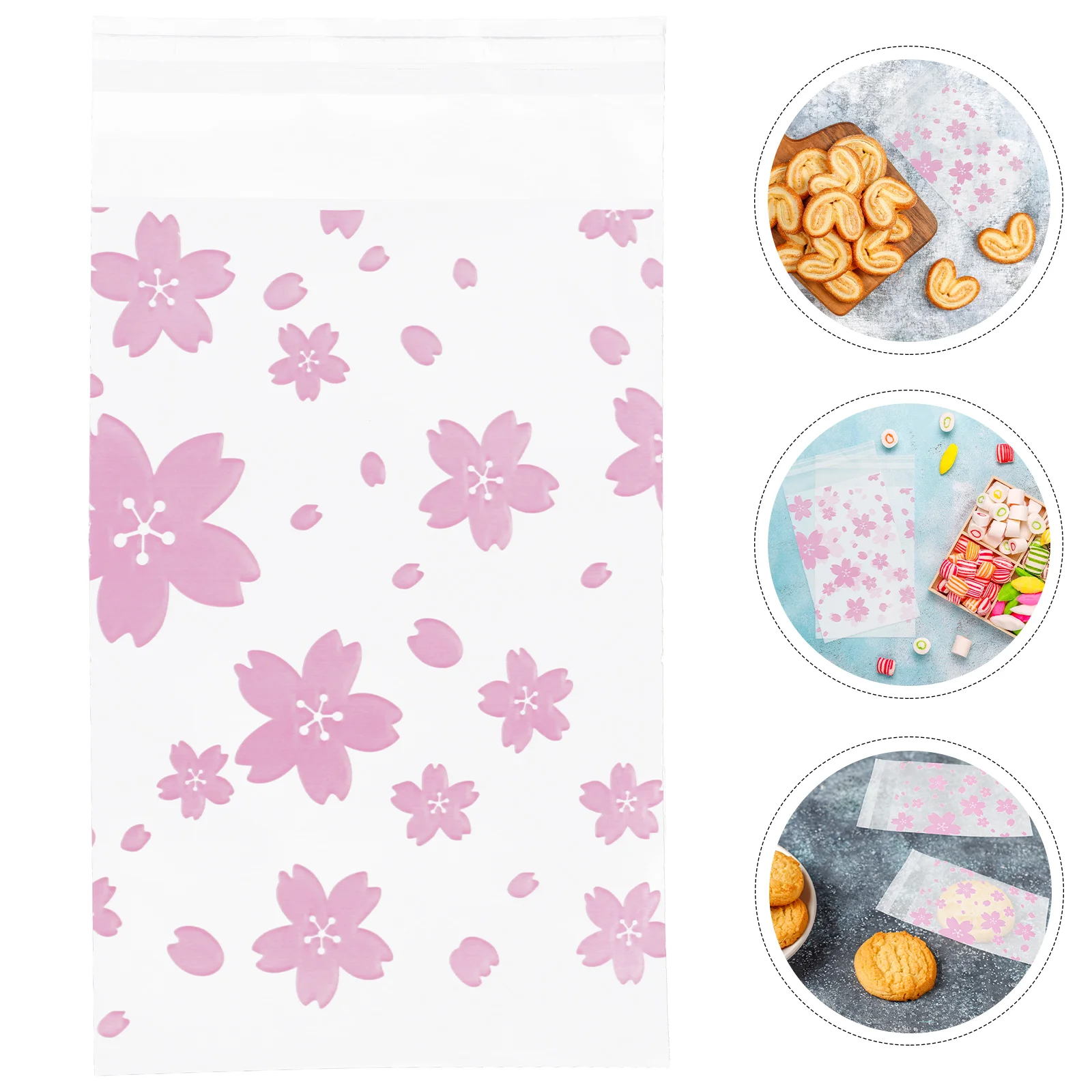 

100 Pcs Self Adhesive Bag Packing Pouches Snack Biscuit Sealable Bags for Packaging Baking Bread Plastic Bakery