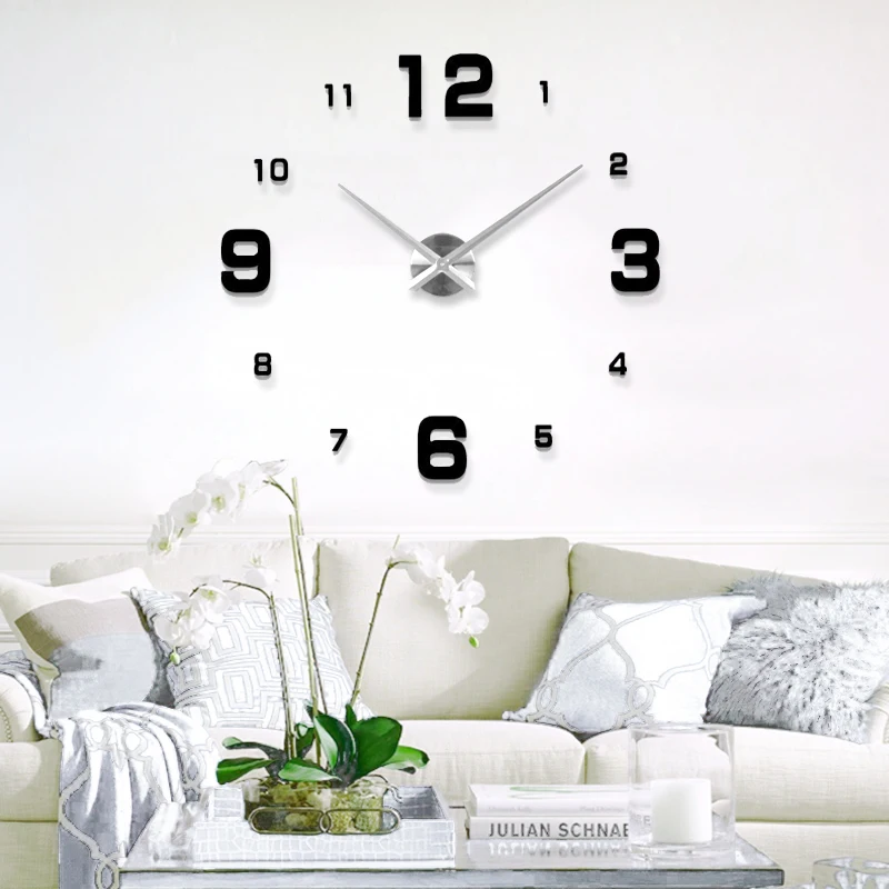 Fashion 3D 2022 new sale wall clock clocks reloj de pared watch 3d diy Acrylic mirror Stickers Quartz Modern Home Decoration 