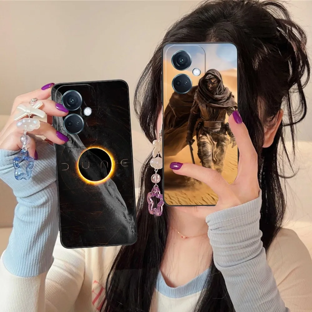 Luxury D-Dune Mobile Cell Phone Case For Oppo Find X5 X3 X2 A93 Reno 8 7 Pro A74 A72 A53 Black Soft Phone Cover Funda