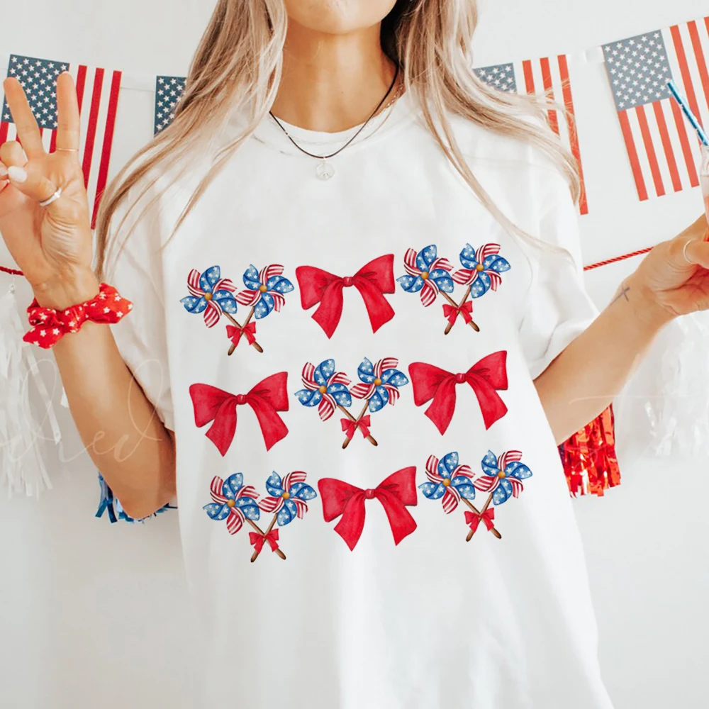 

Hot Usa 4Th Of July Independence Day Print Unisex T-Shirt Loose Short Sleeve Harajuku Casual Tops Women T-Shirt