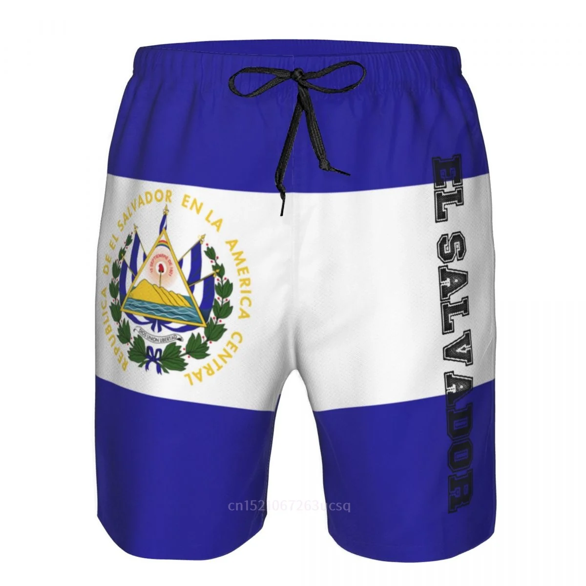 2023 Summer Polyester El Salvador Country Flag 3D Printed Men's Board Shorts Beach Pocket Running Summer Pants 5