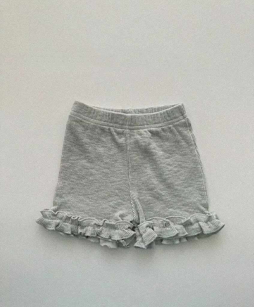 Preschool Girls Cotton Solid Color Fragmented Flowers Lace Shorts