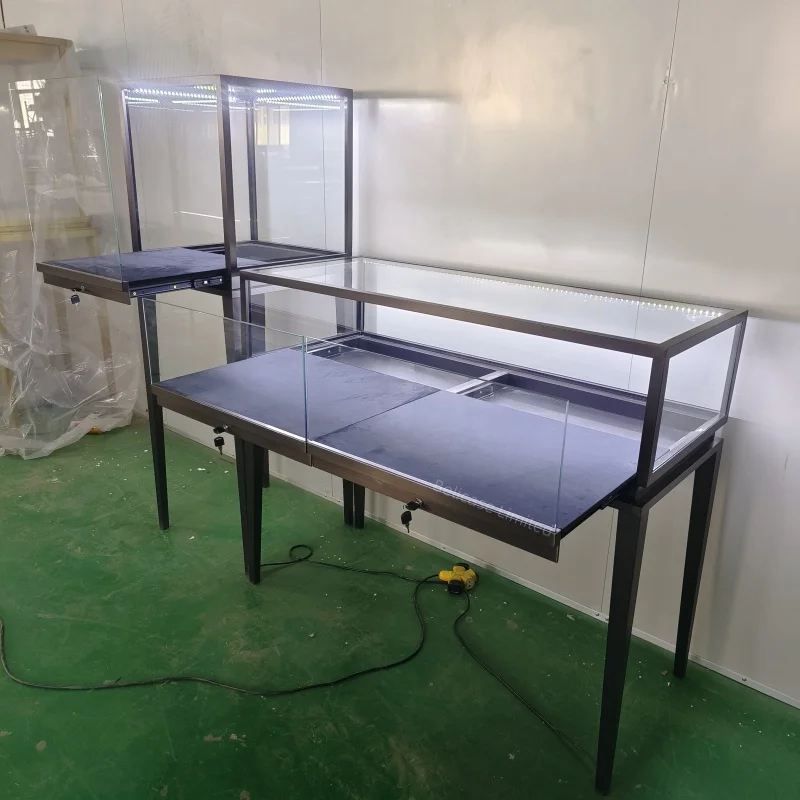 Custom, Retail Jeweller Store Custom Interior Design Mall Jewelry Counter Watch Jewelry Glass Display Showcase Cabinet
