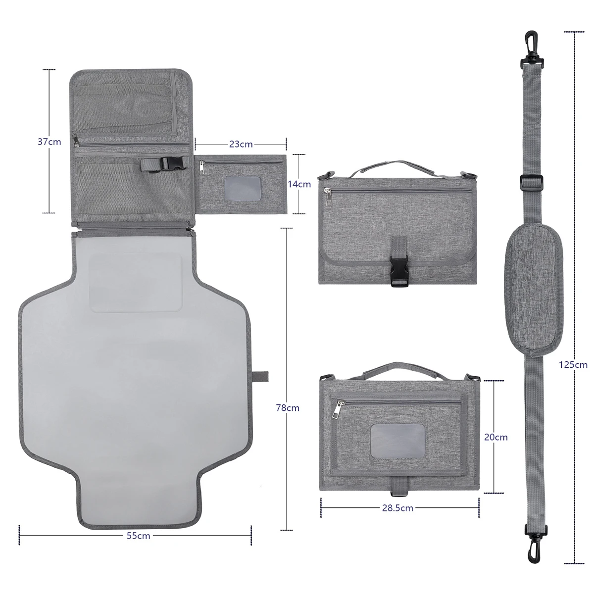1pcs Baby Diaper Pads Outdoor Travel Folding Waterproof Diapers Shoulder Strap Wet Wipes Pocket