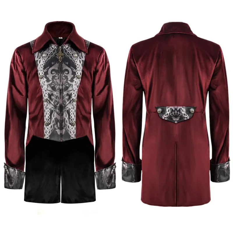 

Mens Medieval Steampunk Victorian Tailcoat Halloween Cosplay Costume Renaissance Gothic Jacket Vintage Court Frock Coat Uniform