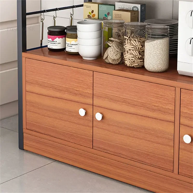 Multi-functional Cupboard Microwave Oven Storage Rack Kitchen Cabinets iron Floor Multi-layer Storage Cabinets Home Furniture K 5