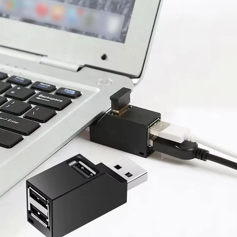

USB 3.0 HUB Adapter Extender Mini Splitter Box 1 to 3 Ports High Speed USB 2.0 For PC Laptop U Disk Card Reader L8K3