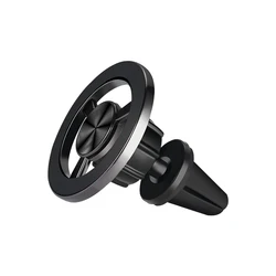 Enhanced Metal Magnetic Car Phone Holder Stand - Universal Vent Support (Black)