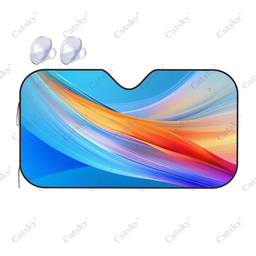 

Abstract Blue and Orange Car Windshield Sunshade, Front Auto Cars Sun Shade Blocks Uv Rays Sun-Visor Protector
