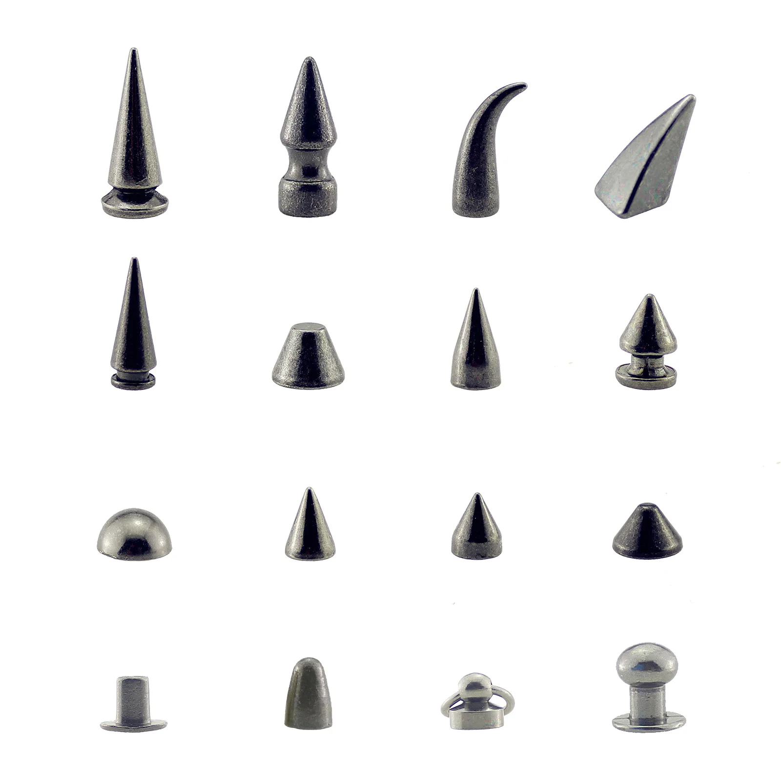 

Multiple Size Metal Black Screw Spikes And Studs For Clothes Punk Rock Thorns Rivets For Leather Craft Jacket Accessary