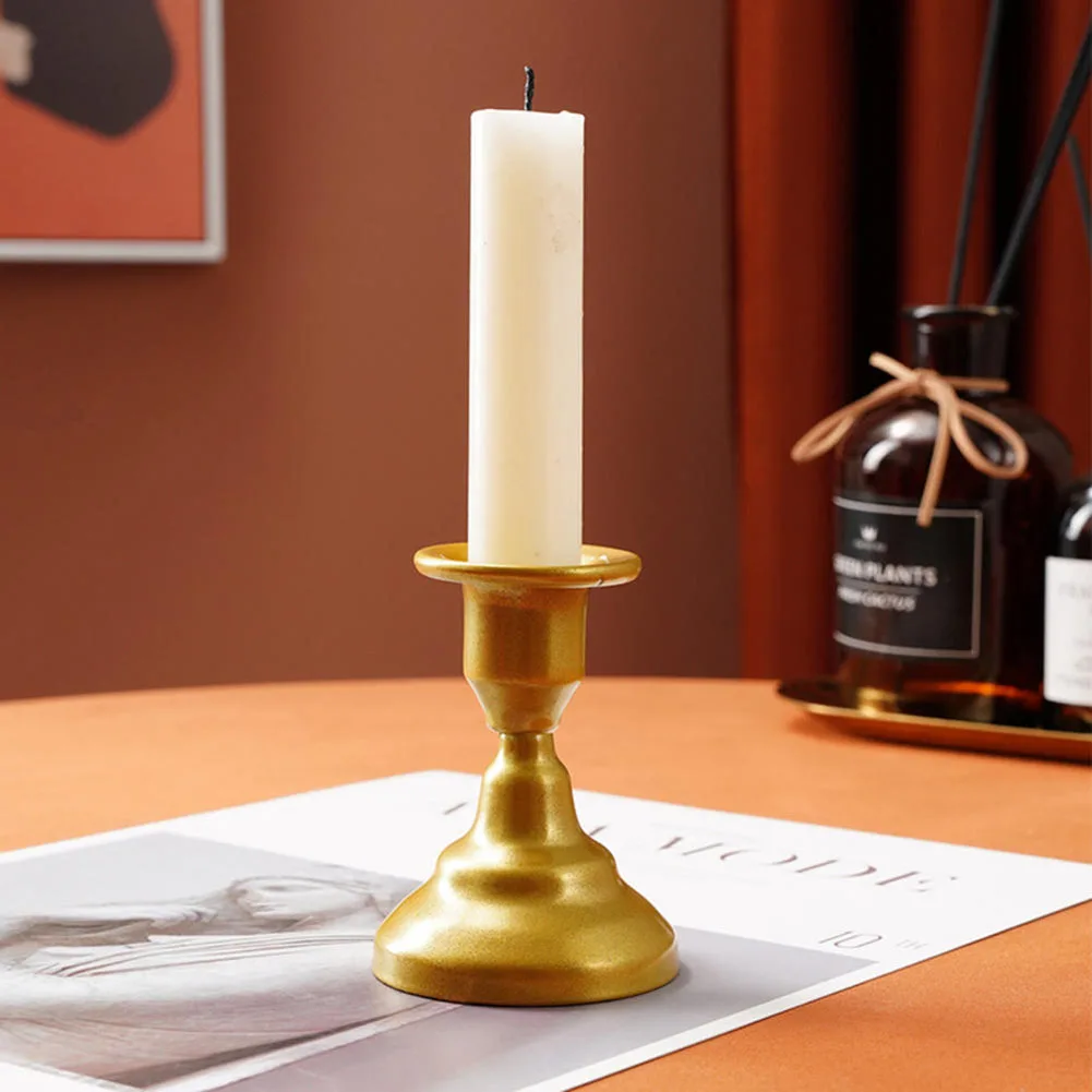 

Mini Retro Candle Holder Desktop Metal Candle Cup Decor For Hotel