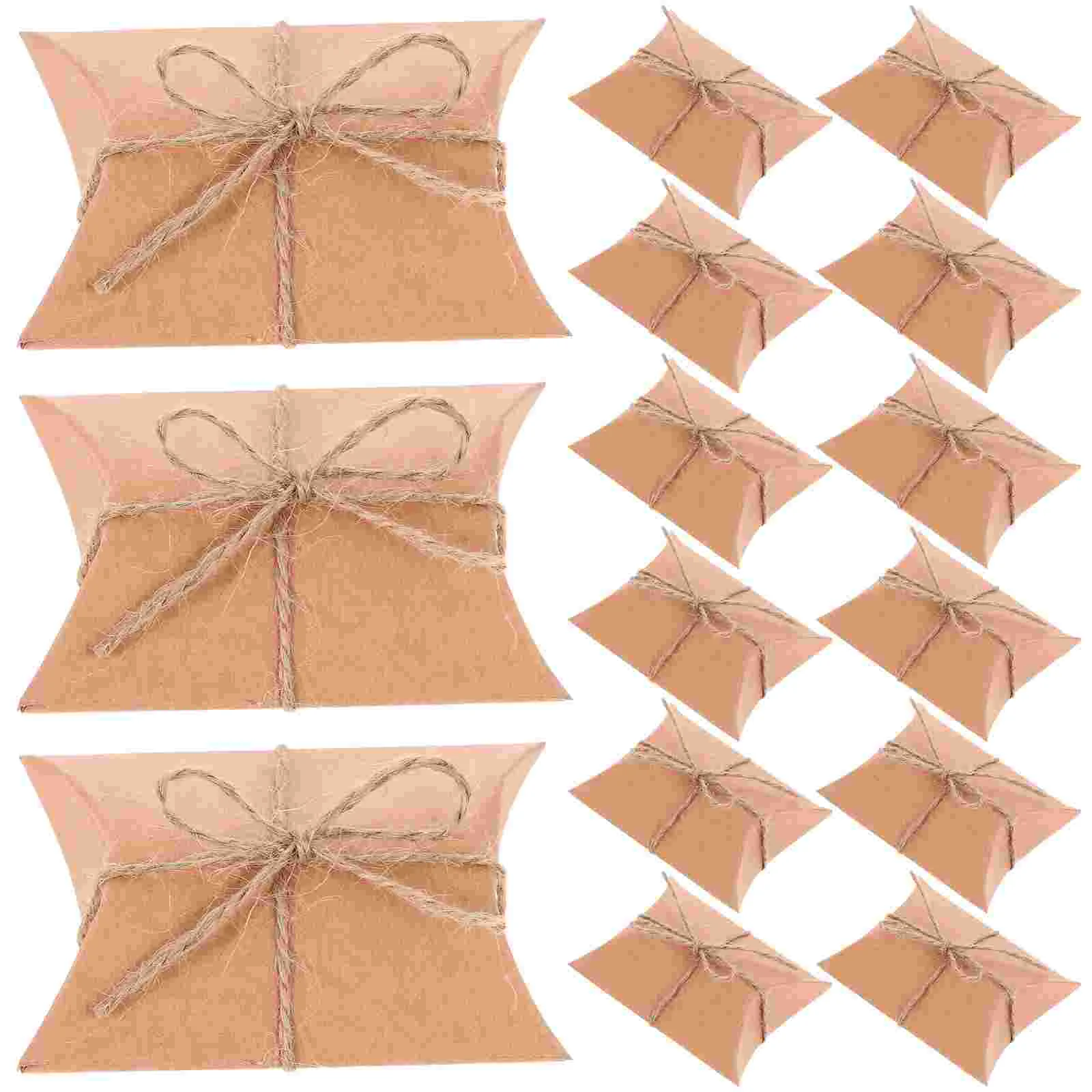 

50 pcs Small Candy Boxes Paper Gift Boxes Candy Packing Boxes Pillow Packaging Boxes with Ropes