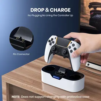 NEWDERY PS5 Single Controller Charging Station For PlayStation 5&DualSense Edge Controller Fast Charger Charging Stand Dock 3