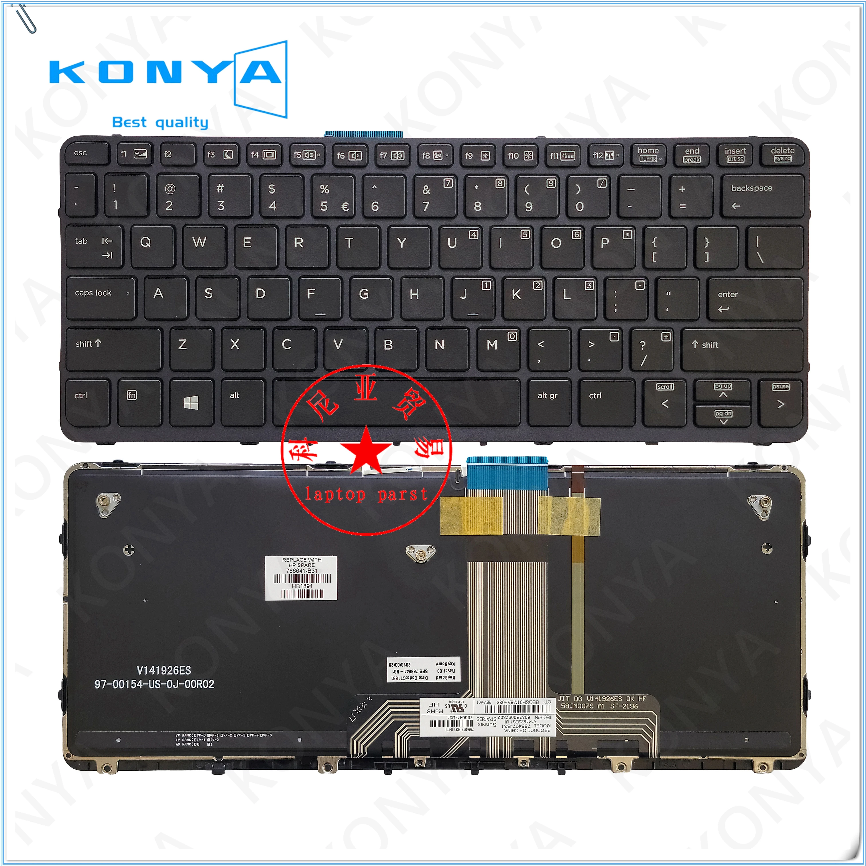 Nuovo Originale Per Hp Pro X2 612 G1 Serie Tastiera Del Computer Portatile Retroilluminato 766641-001 041 061 081 091 251 261 B31 B71 Ba1 Bb1 Bg1 Fp1