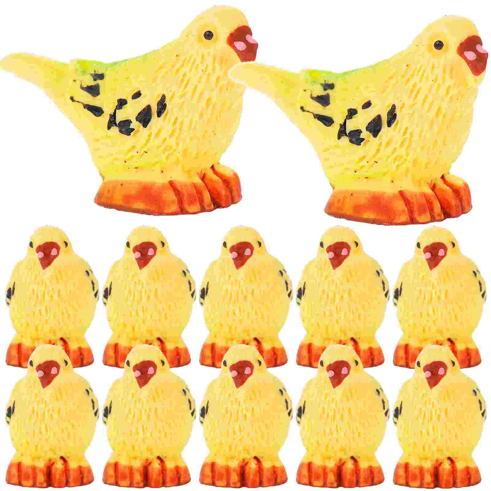 

12pcs Indoor Micro Landscape Figurines Garden Miniature Parrot Statues Landscape Decoration