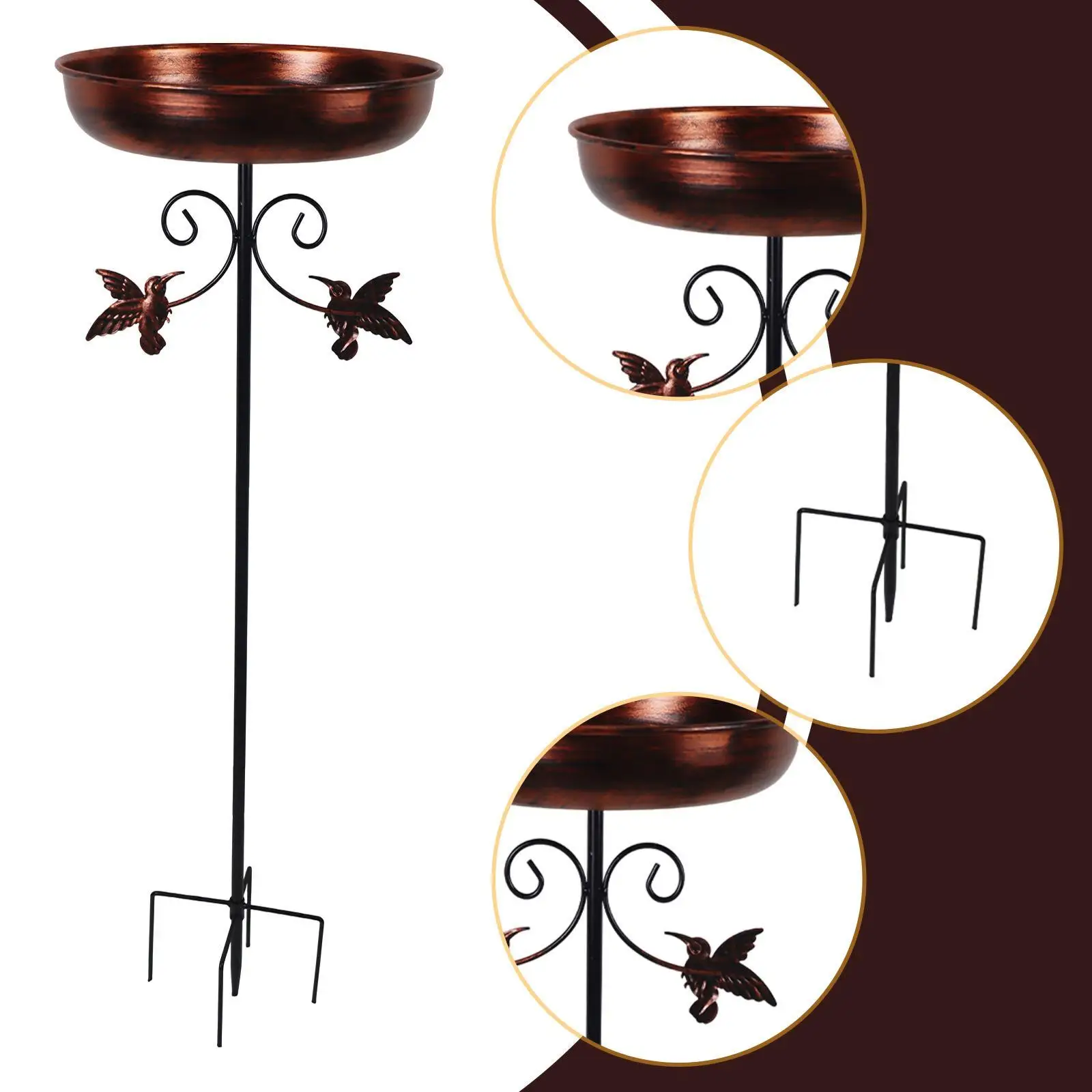 Bird Feeder Tray Garden Lawn Fence Park Feeding Station Iron Bird Bath Bowl Bird Feeder Tray Garden Lawn Fence Park Feeding Station Iron Bird Bath Bowl