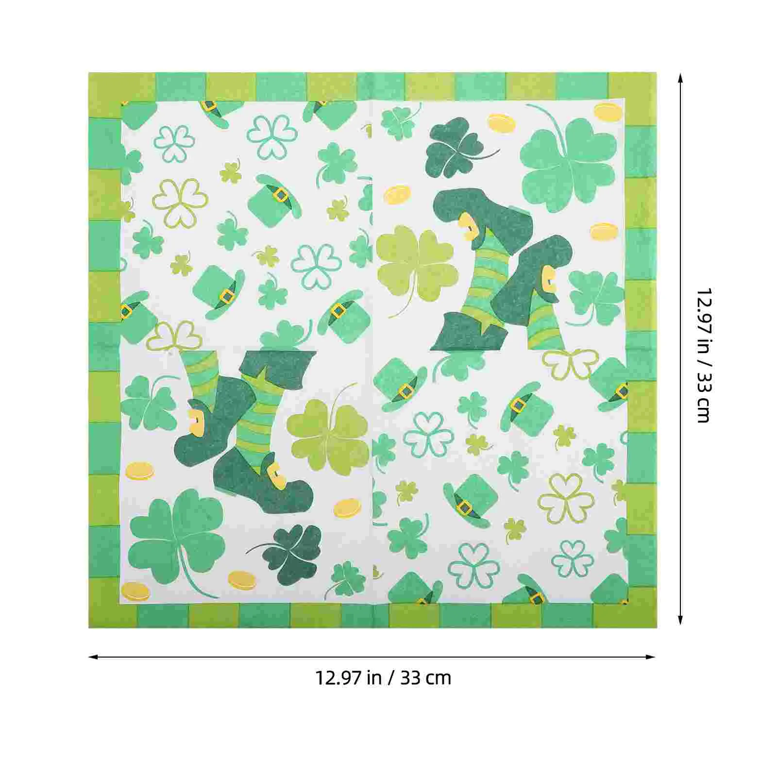 20 Pcs Napkin Irish Holiday Party Supplies Dining Table St Patricks Paper Napkins Lucky Shamrock Vacation Dinner
