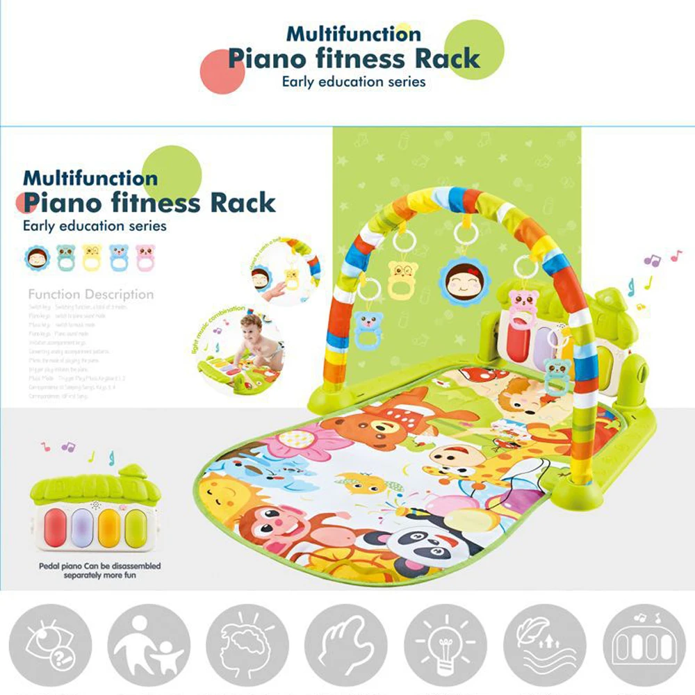Baby Play Mat Play Game Developing Mat with Piano Baby Music Early Education Gym Crawling Game Pad Stand