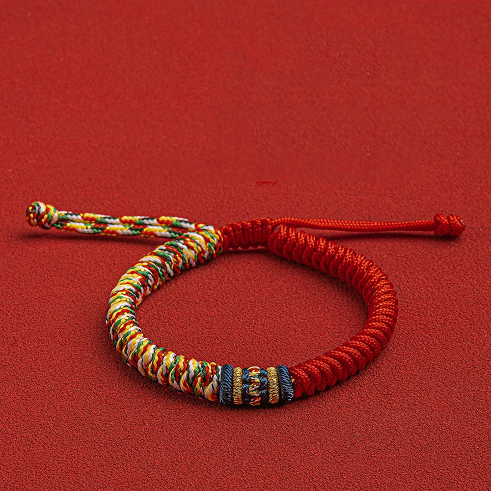 Handcrafted Tibetan Gold-Plated Thin Red String Bracelet