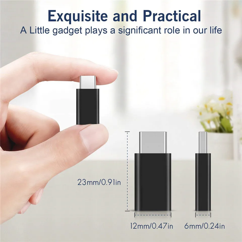 USB C 타입 to 마이크로 USB OTG 케이블 컨버터 커넥터, 삼성에 적합한 S10 A50 A40 A70 화웨이 P20 LITE p30 용, 10 팩