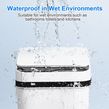 2 Pack 12L Bathroom Automatic Trash Cans Touchless Motion Sensor Slim with Lid for Bathroom Bedroom Living Room Office White 2