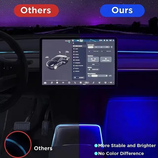 Center Console Dashboard Neon Light Tubes