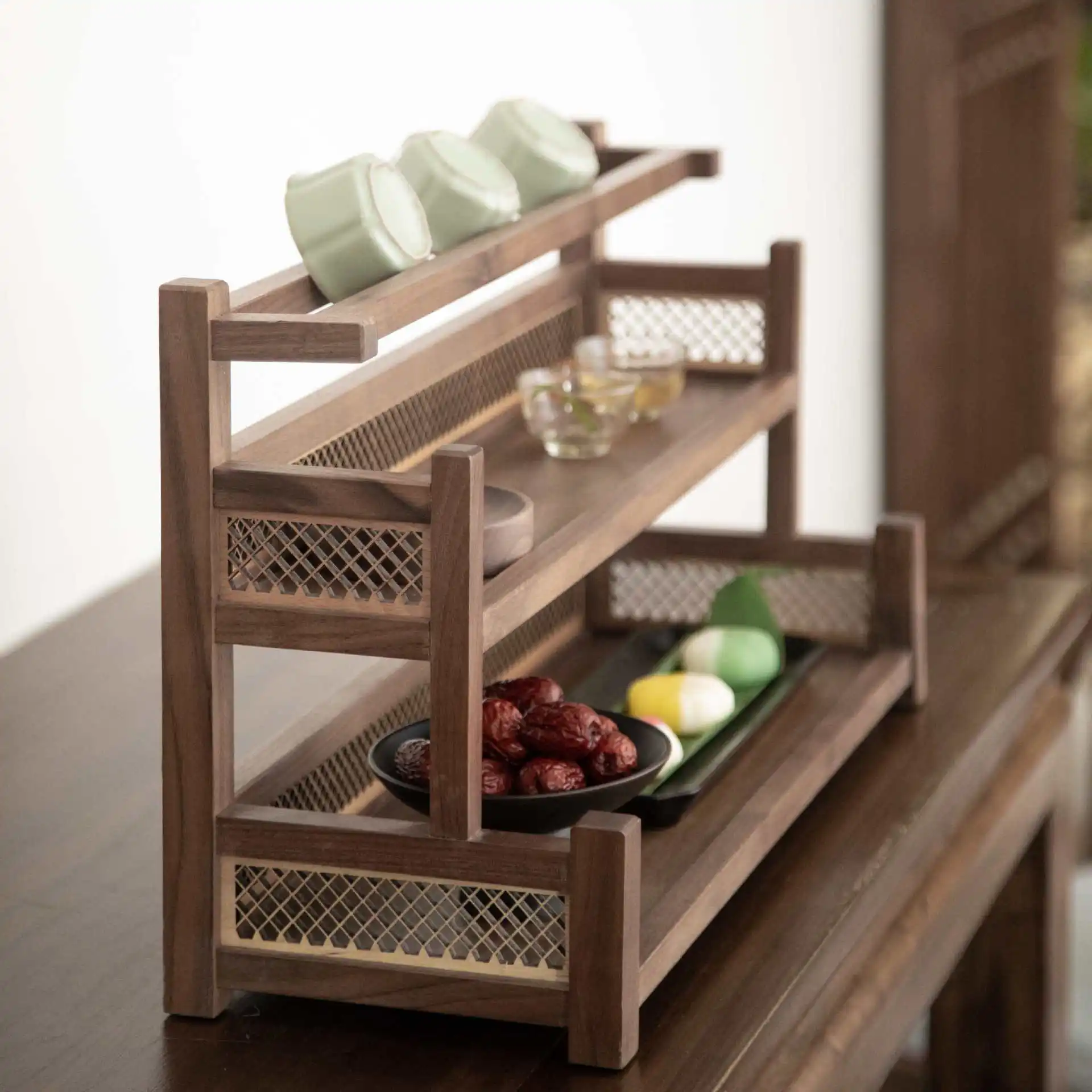 

Новый китайский североамериканский черный орех Guanlan держатель для чайной чашки корпус из массива дерева Подставка для хранения чайной чашки