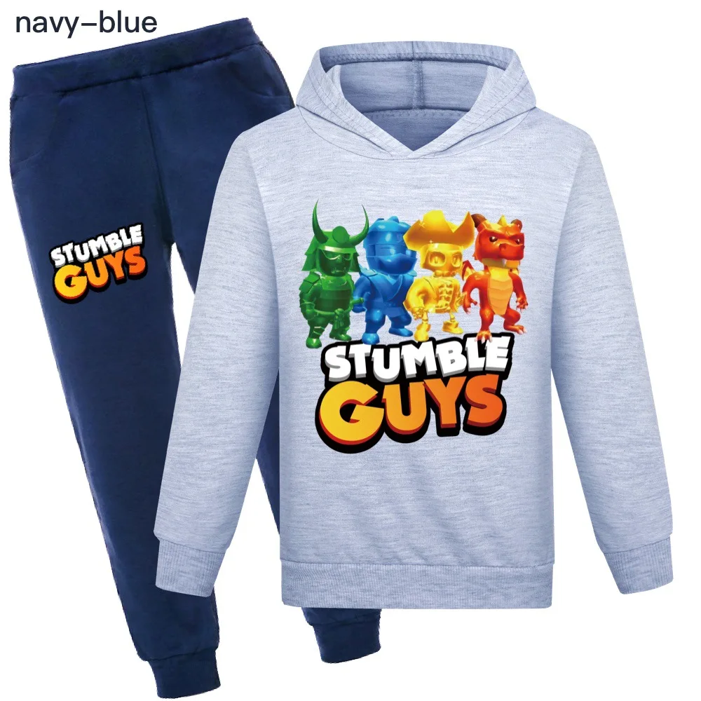 

New Game STUMBLE GUYS Cosutme Kids 2023 Autumn Sportswear Baby Boy Clothes Sets for Children Hoodie Pants 2pcs Set Girl Clothing