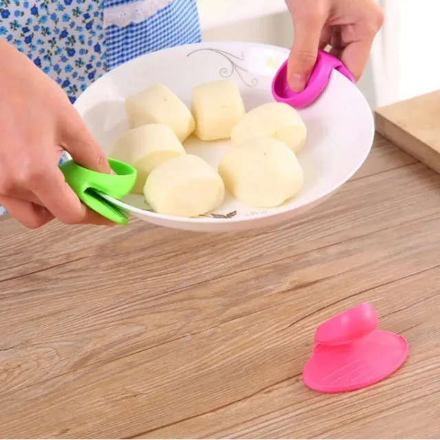 Silicone Insulated Finger Covers Oven Microwave Insulated Gloves High Temperature Resistant Thickened Insulated Mat 4