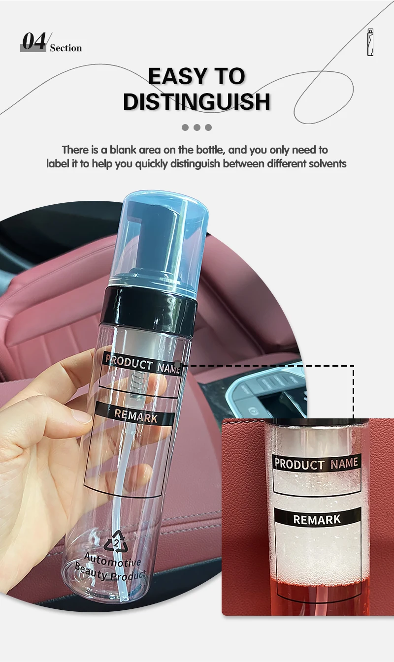Lucullan Car Wash Shampoo-Behälter, Verdünnung, Nachfüllflaschen, 200 ml, Presskopf, tragbare PET-Spenderflasche – Detail 6