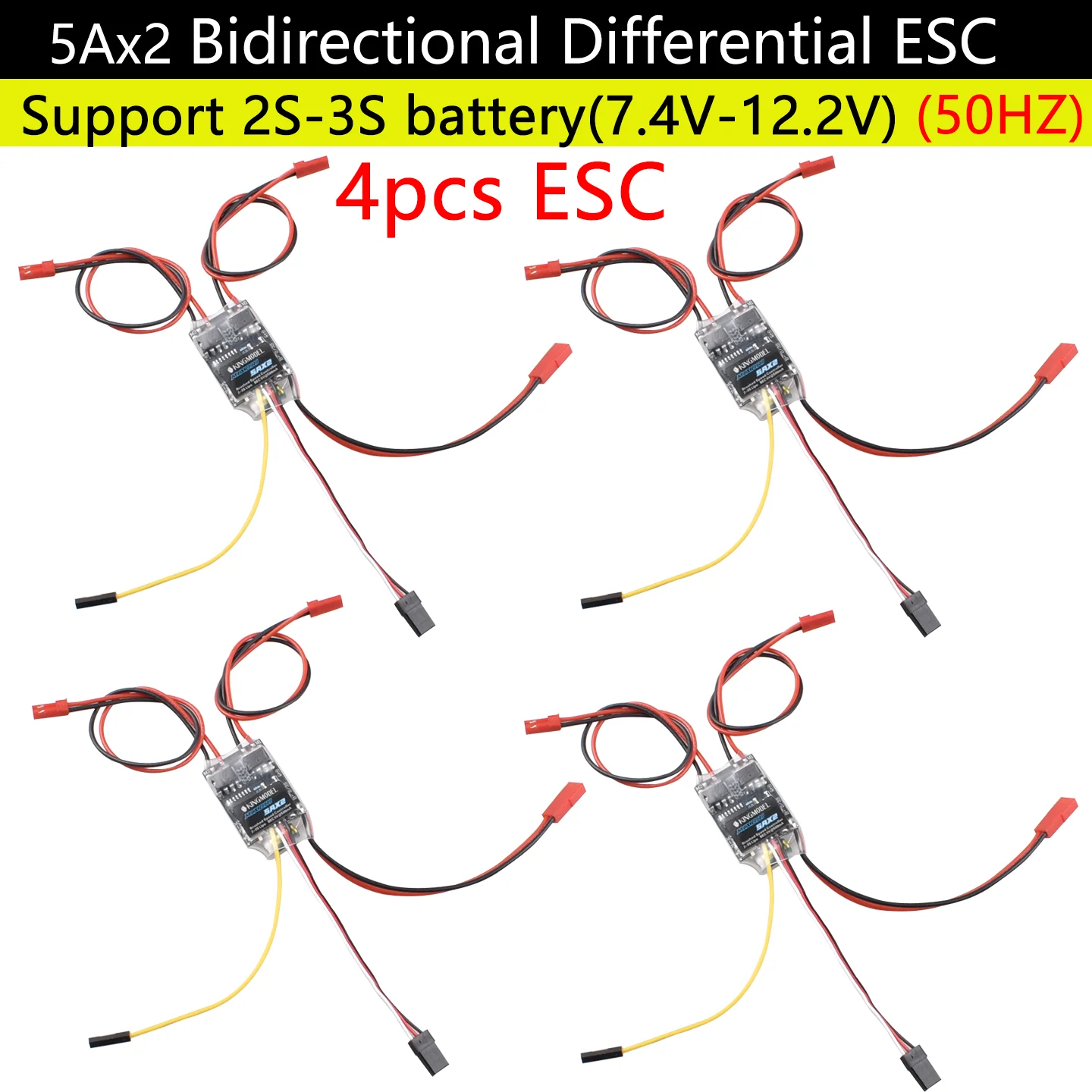 Dual-Way Bidirectional Brushed ESC Control for RC Vehicles with 180 to 795 Brushed Motors
