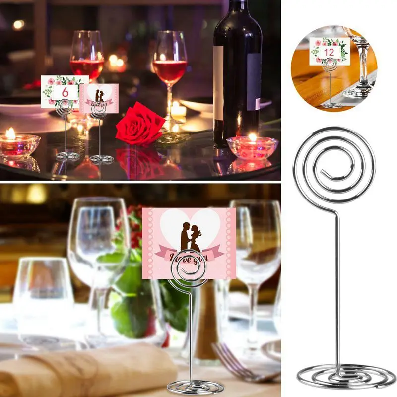 10Pcs Swirl Table Number Photo Holder Stands For Weddings Party Gatherings-A03I
