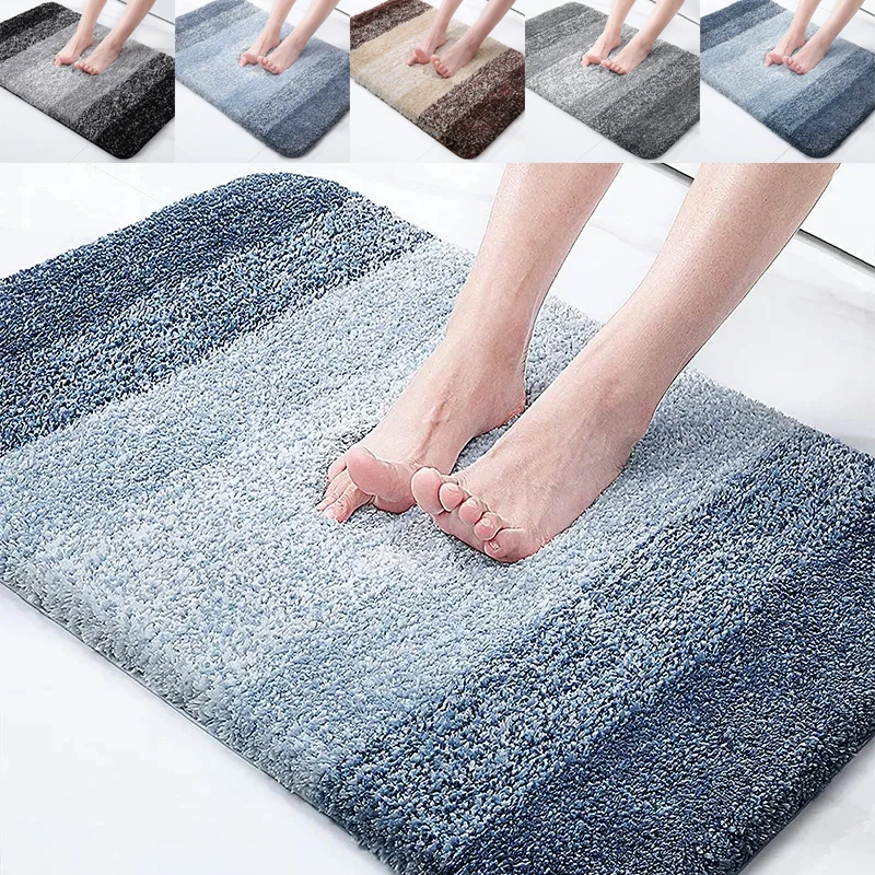 

1PC Luxury Bathroom Rug Soft Foot Mat Absorbent Microfiber Bath Rugs Non-Slip Plush Carpet Wash Dry Bath Mat for Floor Shower