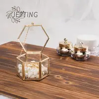 1PC Geometrical Clear Glass Jewelry Box Jewelry Organize Holder Ring Box Necklace Bracelets Earrings Jewelry Accessorie 1