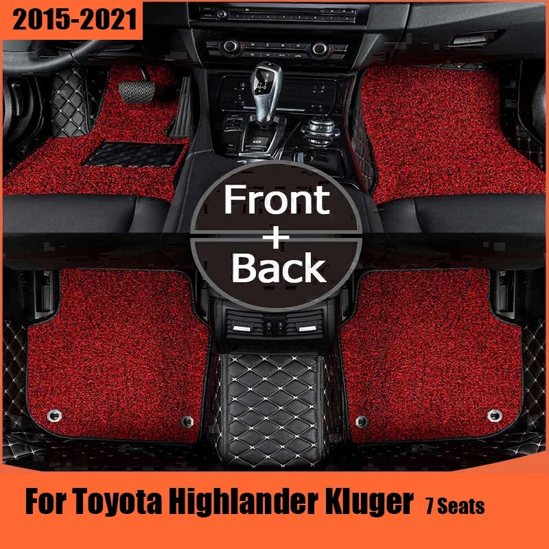 Tappetini Auto Personalizzati Per Toyota Highlander Kluger Seven Seats 2015-2021 Tappeti Auto Foot Coche Accessorie