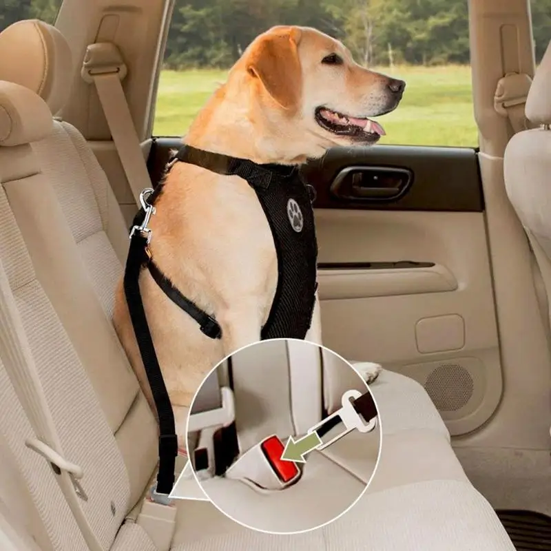 Dog harness 1pcs Breathable Mesh Leash With Adjustable Straps Car Automotive Seat Safety Belt Dog Chest Straps dog leash dog safety belt pet accessories