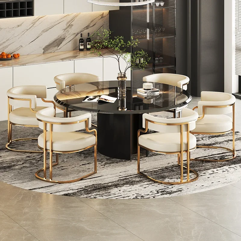 

Обеденные стулья с металлическими ножками, современный роскошный подлокотник, стулья для балкона, роскошная мебель для гостиной и дома