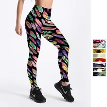 

Workout 12% Spandex Sexy Cartoon Camouflage Sweet Candy Flowers Digital Printed Fitness Legging Women Slim Pants