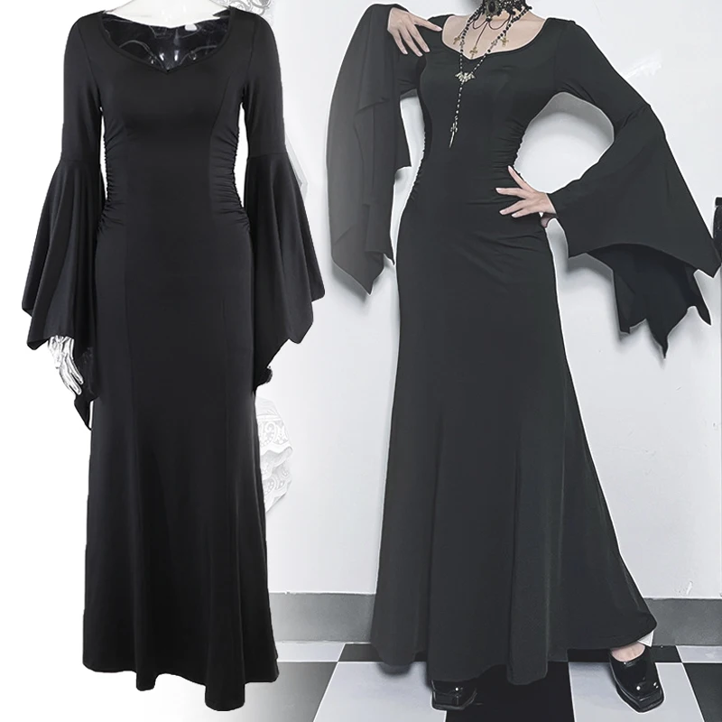 

Костюм для косплея Хэллоуина Dark Witch, женское готическое платье рыбий хвост, сексуальная униформа, Карнавальная одежда