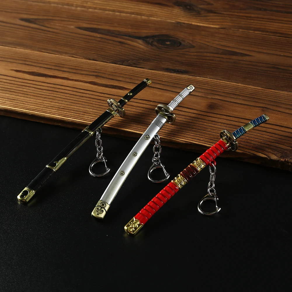 Cosplay Sword 15cm Roronoa Zoro Sword Blade Keychain OP Anime One Zoro Piece Yomato Sandai Kitetsu Weapon Katana 1:12 Equipment Toy Craft