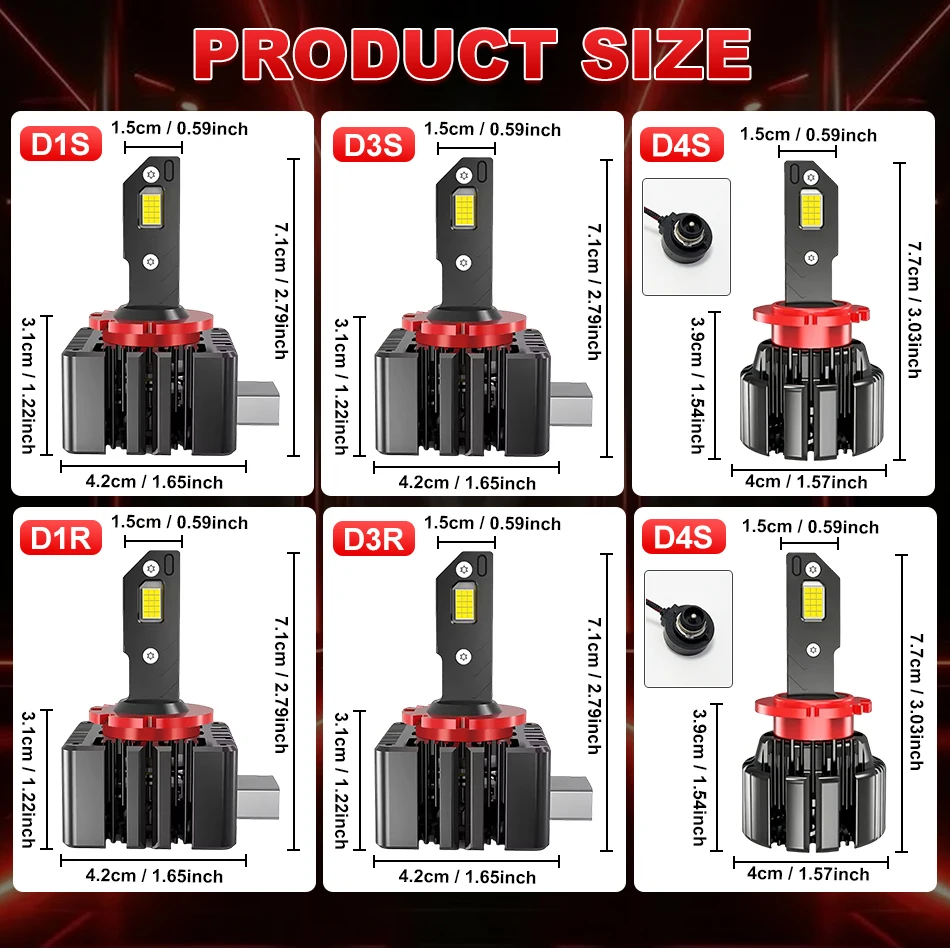 D1S D3S LED 헤드라이트 캔버스 1:1 HID D2S D4S D5S D8S D1R D2R D3R D4R 자동차 램프 6500000LM 6500W 플러그 앤 플레이 터보 LED 전구