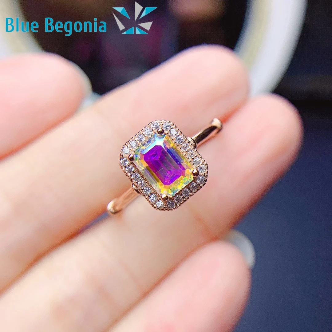 

Красочное кольцо с муассанитом, 5*7 мм, VVS1, драгоценный камень, настоящая искусственная серебряная бижутерия, кольца для женщин, Подарок на годовщину