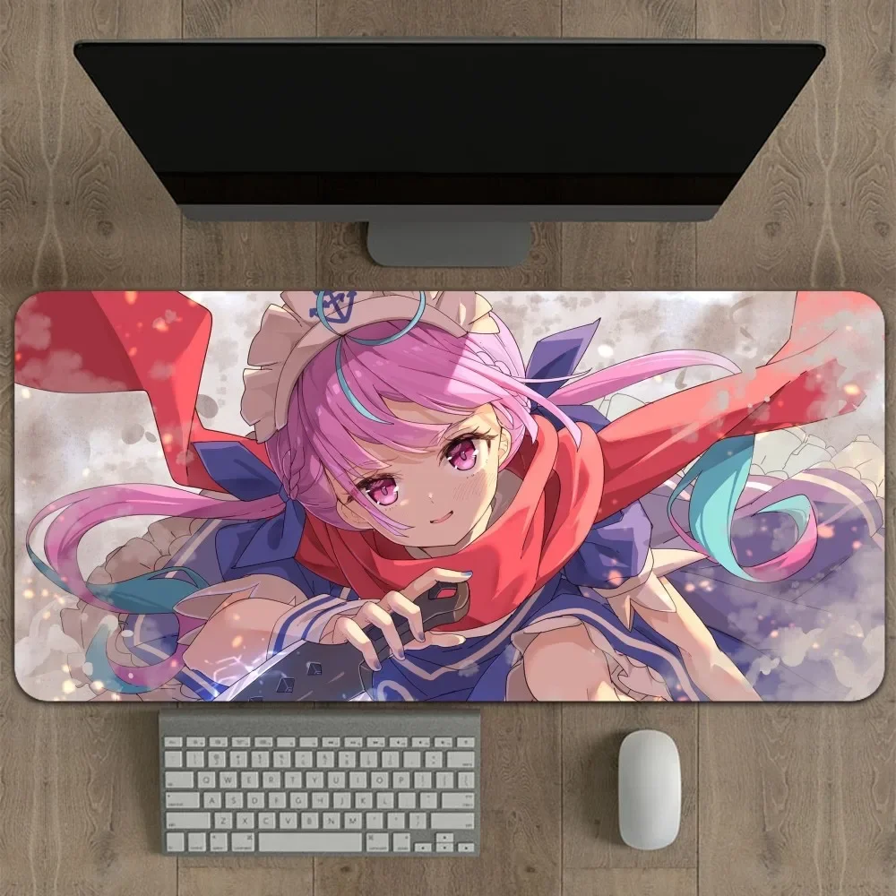 Hololive Minato Aqua Mouse Pad Large Computer Pad PC Gamer Laptop Mouse Mat Laptop Keyboard Pad Office Desk Mat 3