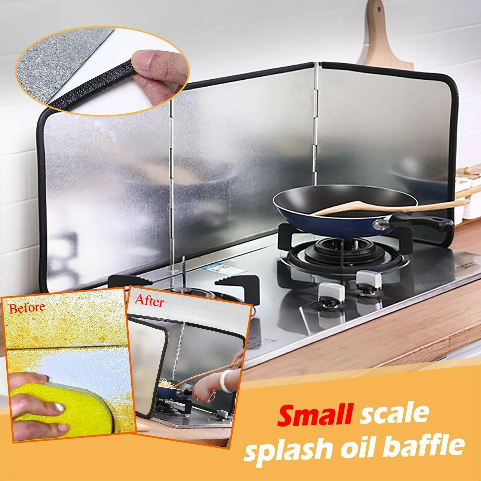 Oil Splash Insulation Board Splatter Splash Guard For Frying Pan