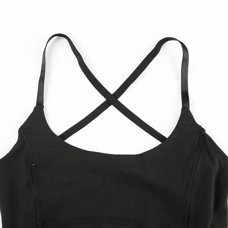 Conjunto deportivo de dos piezas, ajustado, sexy, con espalda cruzada y top corto de manga larga con costuras abiertas para mujer